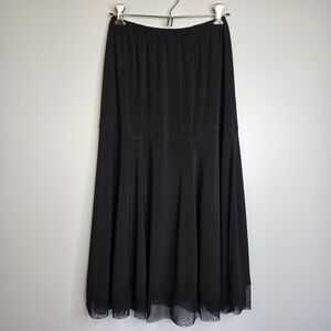 Y2k vintage black witchy flowy boho goth maxi skirt sz M